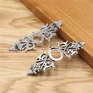 Vintage Oval Brooch Blank Setting Bezel Tray Base Cabochons For DIY 5Pcs
