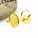 18x25mm Oval Cabochons Ring Blank Setting Bezel Tray Base DIY Ring Making