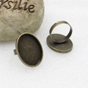 18x25mm Oval Cabochons Ring Blank Setting Bezel Tray Base DIY Ring Making