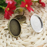18x25mm Oval Cabochons Ring Blank Setting Bezel Tray Base DIY Ring Making