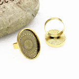18x25mm Oval Cabochons Ring Blank Setting Bezel Tray Base DIY Ring Making