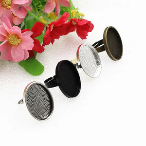 18x25mm Oval Cabochons Ring Blank Setting Bezel Tray Base DIY Ring Making