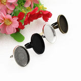 18x25mm Oval Cabochons Ring Blank Setting Bezel Tray Base DIY Ring Making