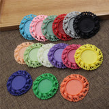 25mm Colorful Resin Round Cabochons Blank Tray Frame Bezel Settings