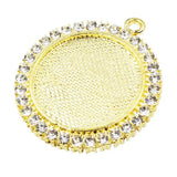 25mm Round Cabochons Rhinestones Glass Frame Settings Tray DIY Accessory 5pcs