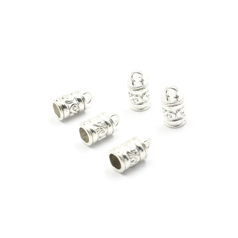 5mm Cord Crimp End Caps Buckle Tips for DIY Bracelet Necklace Making
