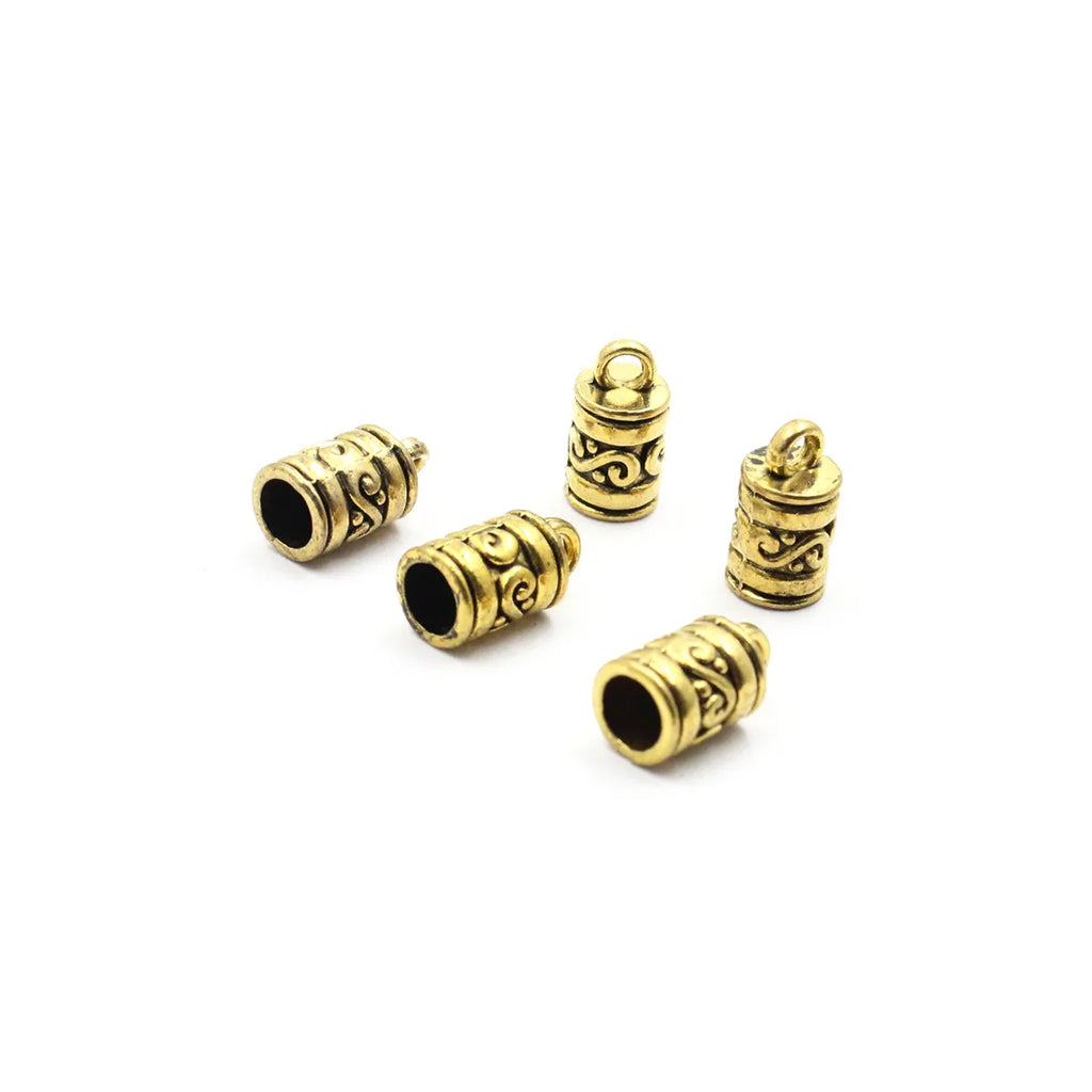 5mm Cord Crimp End Caps Buckle Tips for DIY Bracelet Necklace Making