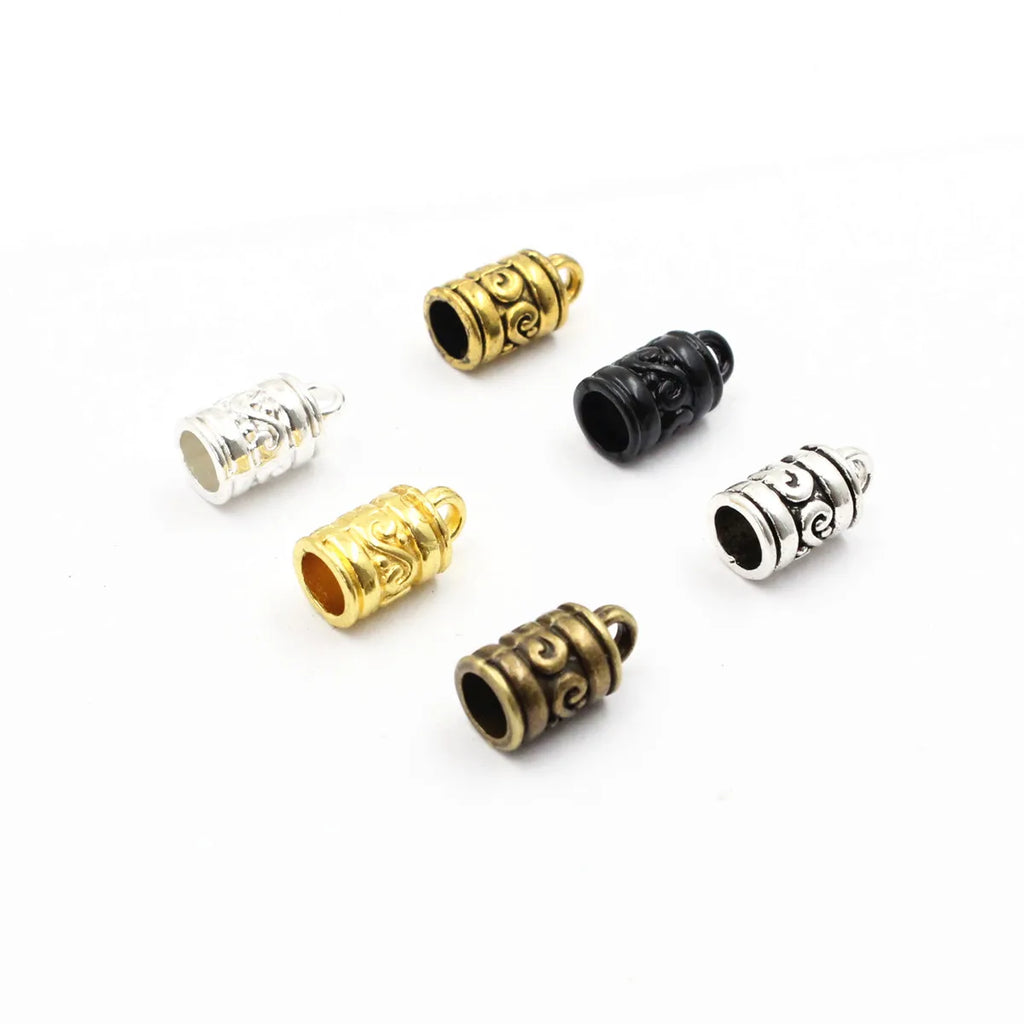 5mm Cord Crimp End Caps Buckle Tips for DIY Bracelet Necklace Making