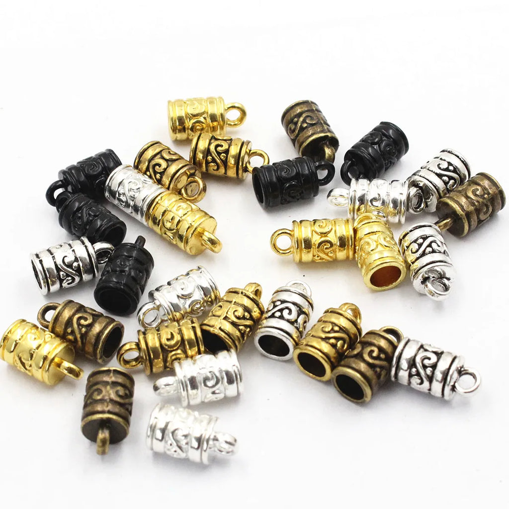 5mm Cord Crimp End Caps Buckle Tips for DIY Bracelet Necklace Making