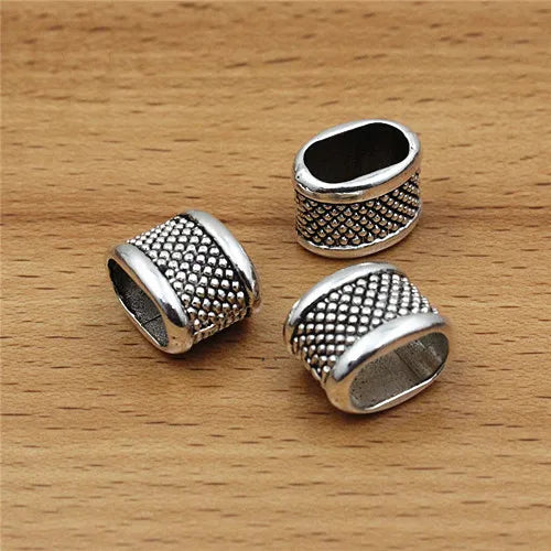 7x12mm Cord Zinc Slider Tube Bracelet Necklace Beads Watch Chain DIY Accessory