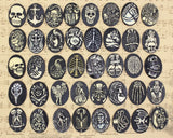 Flat Back Resin Mixed Pattern Cameos Cabochons For Jewelry 30x39mm