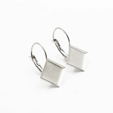 Stainless Steel Square Cabochon Earring Blank Bezel Base Tray