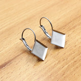 Stainless Steel Square Cabochon Earring Blank Bezel Base Tray