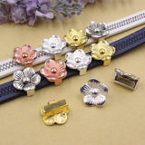 Tibetan Silver Flower Slider Beads DIY Making 30pcs