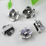 Tibetan Silver Flower Slider Beads DIY Making 30pcs