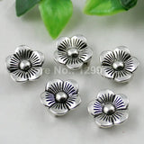 Tibetan Silver Flower Slider Beads DIY Making 30pcs