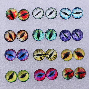 8-25mm Random Dragon Eyes Glass Flatback Cabochons Pair K06011