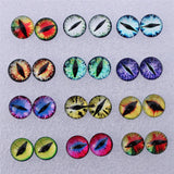 8-25mm Random Dragon Eyes Glass Flatback Cabochons Pair K06011