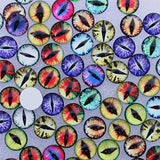 8-25mm Random Dragon Eyes Glass Flatback Cabochons Pair K06011