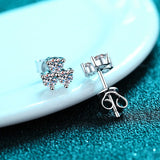0.6CT D Round Cut Moissanite Stud Earrings