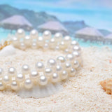 14K Filled Freshwater Pearl Twisted Bracelet Women Bangle Jewelry