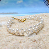 14K Filled Freshwater Pearl Twisted Bracelet Women Bangle Jewelry