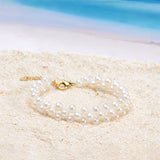 14K Filled Freshwater Pearl Twisted Bracelet Women Bangle Jewelry