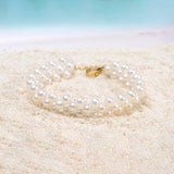14K Filled Freshwater Pearl Twisted Bracelet Women Bangle Jewelry