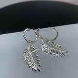 925 Silver Leaf D Moissanite 0.03ct Drop Earring for Women
