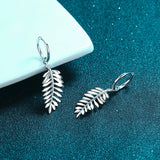 925 Silver Leaf D Moissanite 0.03ct Drop Earring for Women
