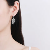 925 Silver Leaf D Moissanite 0.03ct Drop Earring for Women