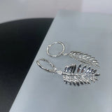 925 Silver Leaf D Moissanite 0.03ct Drop Earring for Women