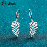 925 Silver Leaf D Moissanite 0.03ct Drop Earring for Women