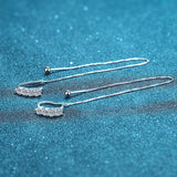925 Silver Moissanite Cuff Earrings Tassel Diamond