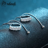 925 Silver Moissanite Cuff Earrings Tassel Diamond