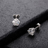 Classic Moissanite Diamond Earrings 925 Sterling Silver Round 0.5Ct 1.0Ct