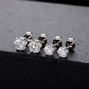 Classic Moissanite Diamond Earrings 925 Sterling Silver Round 0.5Ct 1.0Ct