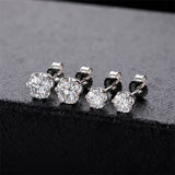 Classic Moissanite Diamond Earrings 925 Sterling Silver Round 0.5Ct 1.0Ct