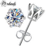 Classic Moissanite Diamond Earrings 925 Sterling Silver Round 0.5Ct 1.0Ct