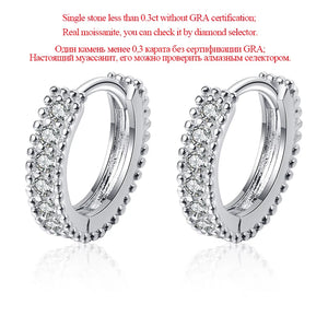 Real Moissanite Stud Earrings 925 Sterling Silver Sparkling Jewelry