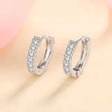 Real Moissanite Stud Earrings 925 Sterling Silver Sparkling Jewelry