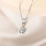925 Silver SONA Simulated Diamond Pendant Necklace Sparkling Wedding Jewelry