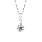 925 Silver SONA Simulated Diamond Pendant Necklace Sparkling Wedding Jewelry
