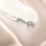 925 Silver SONA Simulated Diamond Pendant Necklace Sparkling Wedding Jewelry