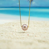 925 Silver Pendant Necklace Pink Purple Pearl Jewelry Pendant for Women