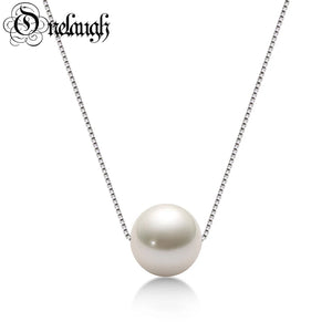 925 Silver Pendant Necklace Pink Purple Pearl Jewelry Pendant for Women