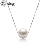 925 Silver Pendant Necklace Pink Purple Pearl Jewelry Pendant for Women