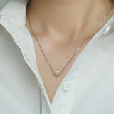 925 Silver Pendant Necklace Pink Purple Pearl Jewelry Pendant for Women