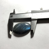 Blue Flash Labradorite Bead Pendant, Healing Gem Stone, 40mm