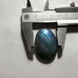 Blue Flash Labradorite Bead Pendant, Healing Gem Stone, 40mm